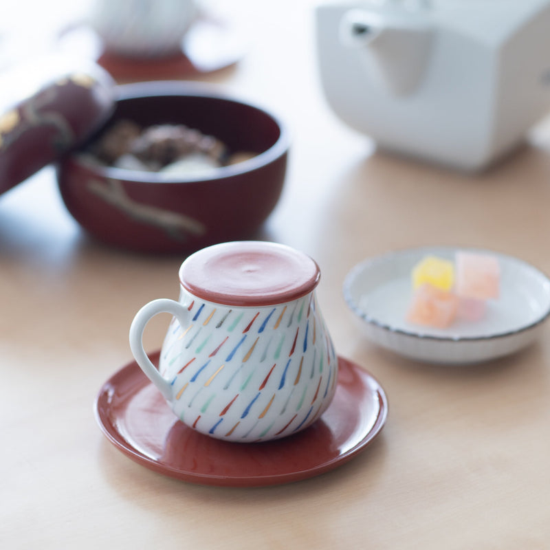 Choemon “PICNIC” Series Kutani Teacup and Saucer - MUSUBI KILN - Quality Japanese Tableware and Gift