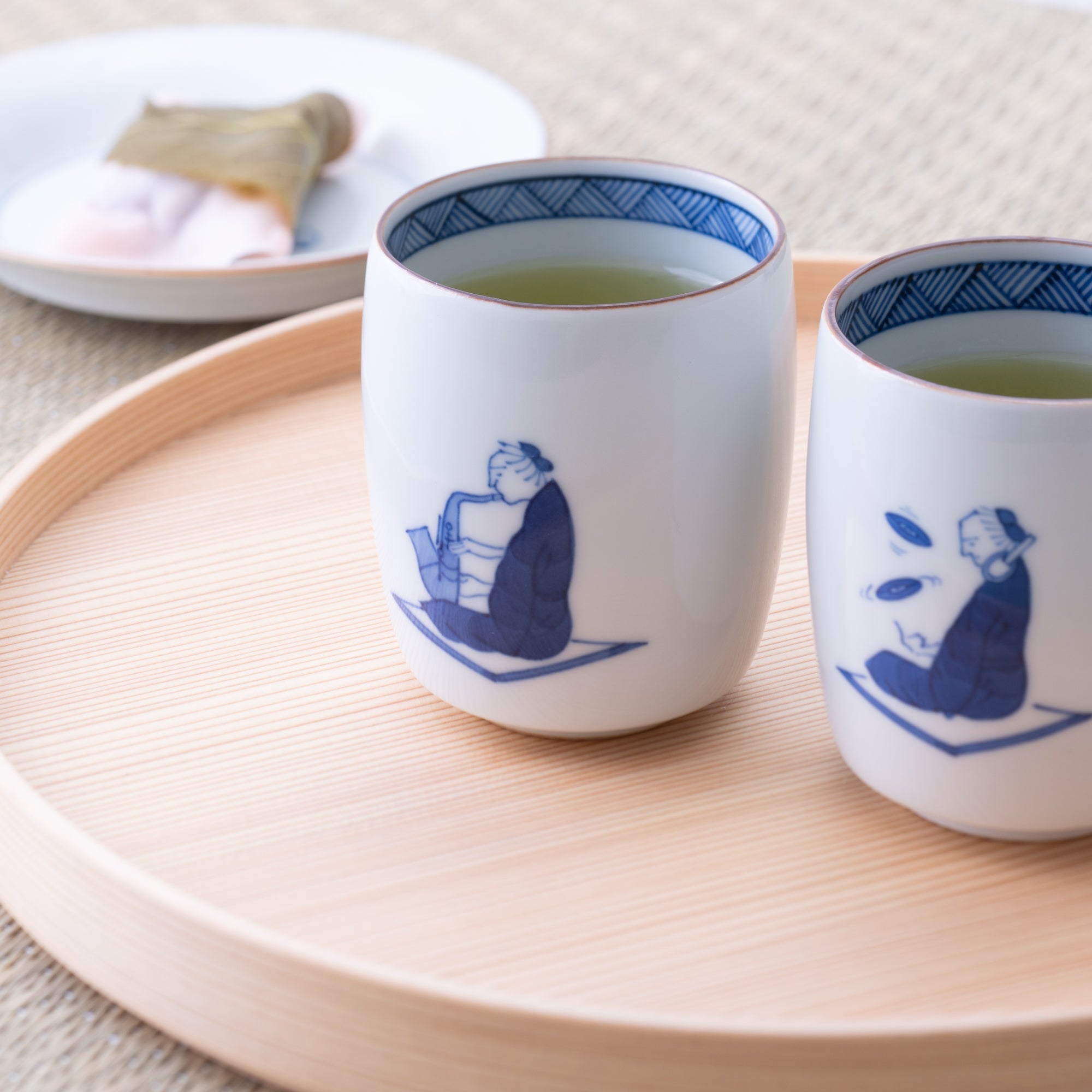 Choemon Saxophone Kutani Yunomi Japanese Teacup - MUSUBI KILN - Quality Japanese Tableware and Gift