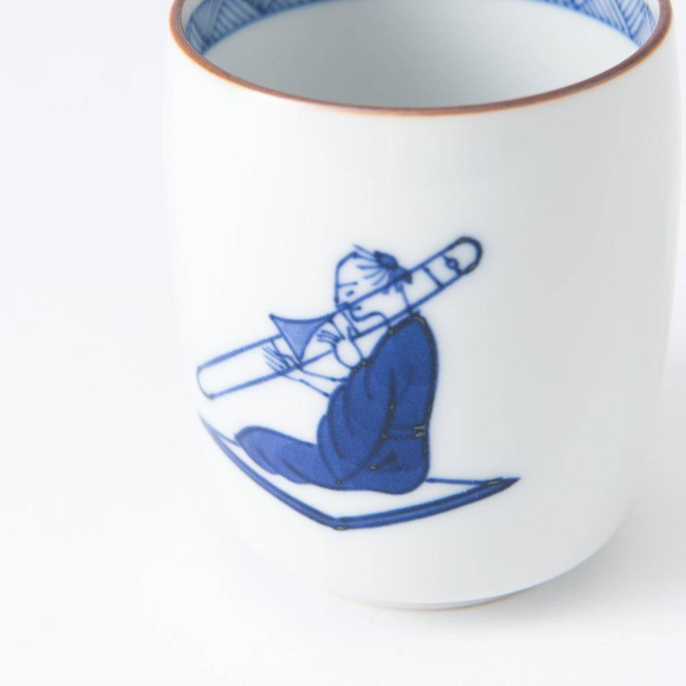 Choemon Trombone Kutani Yunomi Japanese Teacup - MUSUBI KILN - Quality Japanese Tableware and Gift