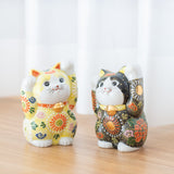 Choho Kiln Black Mori Kutani Lucky Cat - MUSUBI KILN - Quality Japanese Tableware and Gift