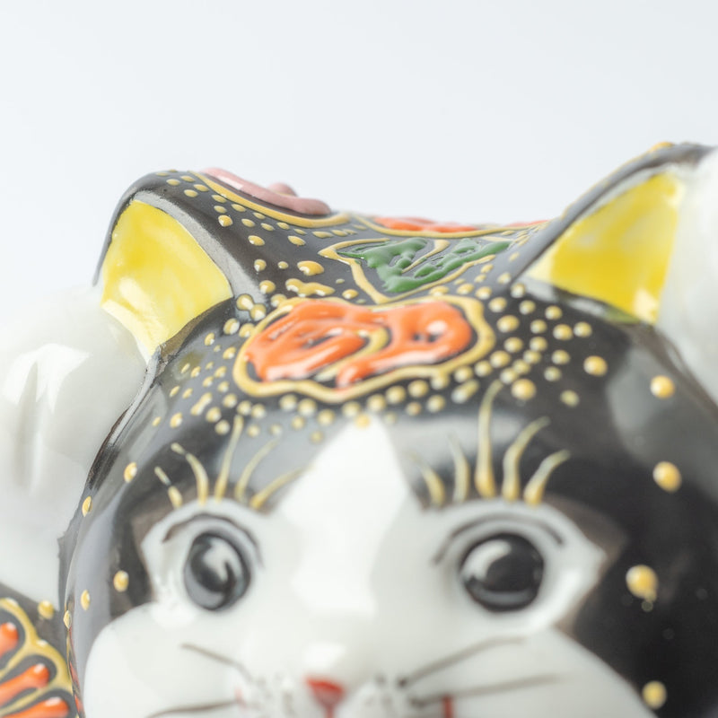 Choho Kiln Black Mori Kutani Lucky Cat - MUSUBI KILN - Quality Japanese Tableware and Gift