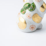 Choho Kiln Dotted Gold and Flower Kutani Lucky Cat - MUSUBI KILN - Quality Japanese Tableware and Gift