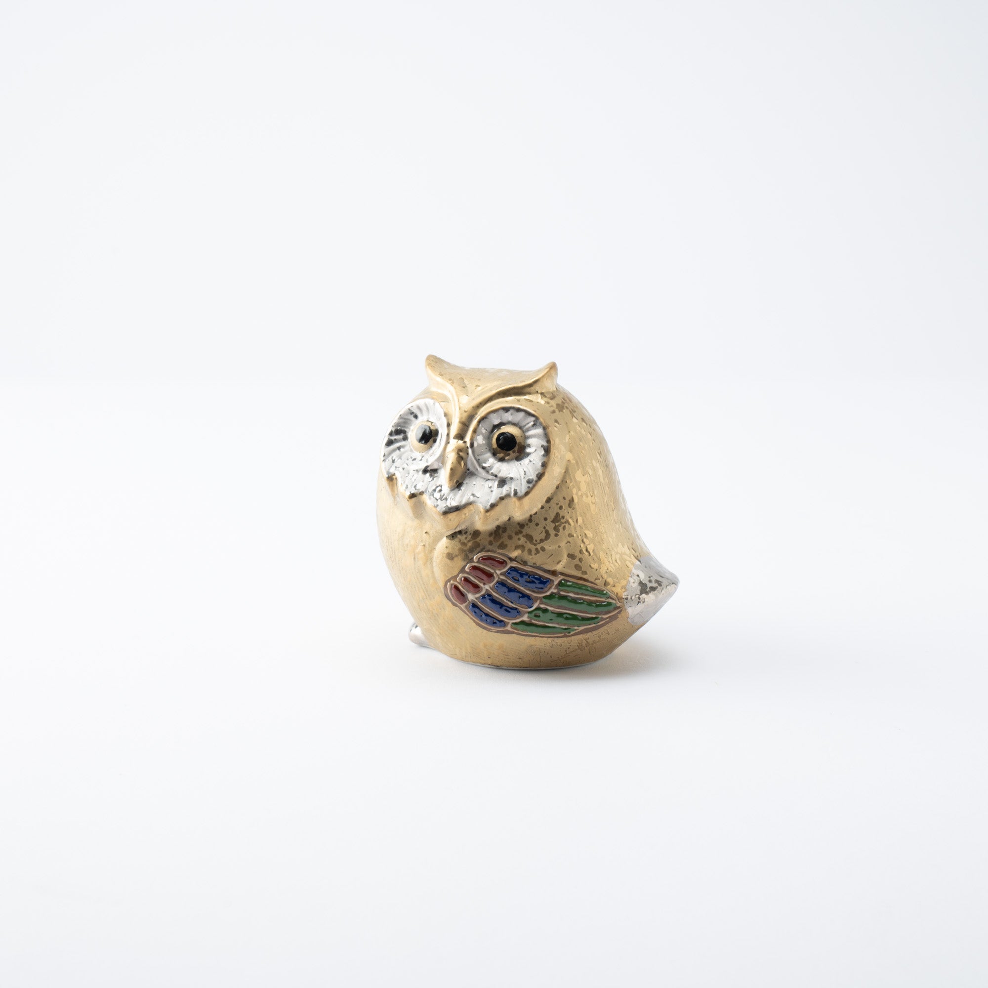 Choho Kiln Gold Kutani Owl Figurine - MUSUBI KILN - Quality Japanese Tableware and Gift