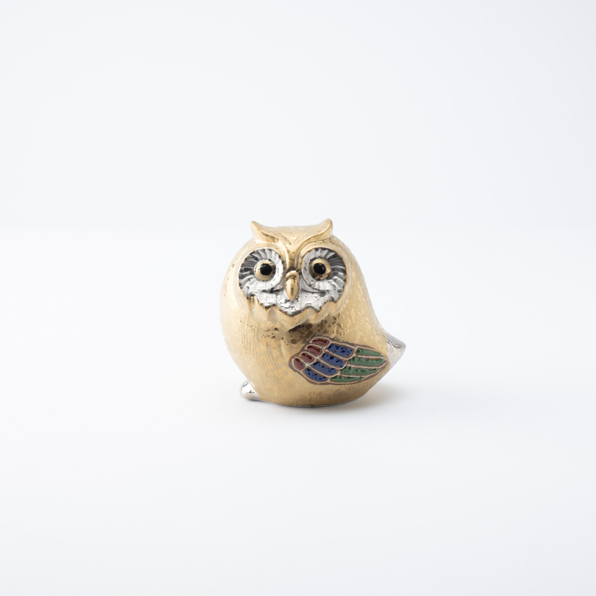 Choho Kiln Gold Kutani Owl Figurine - MUSUBI KILN - Quality Japanese Tableware and Gift