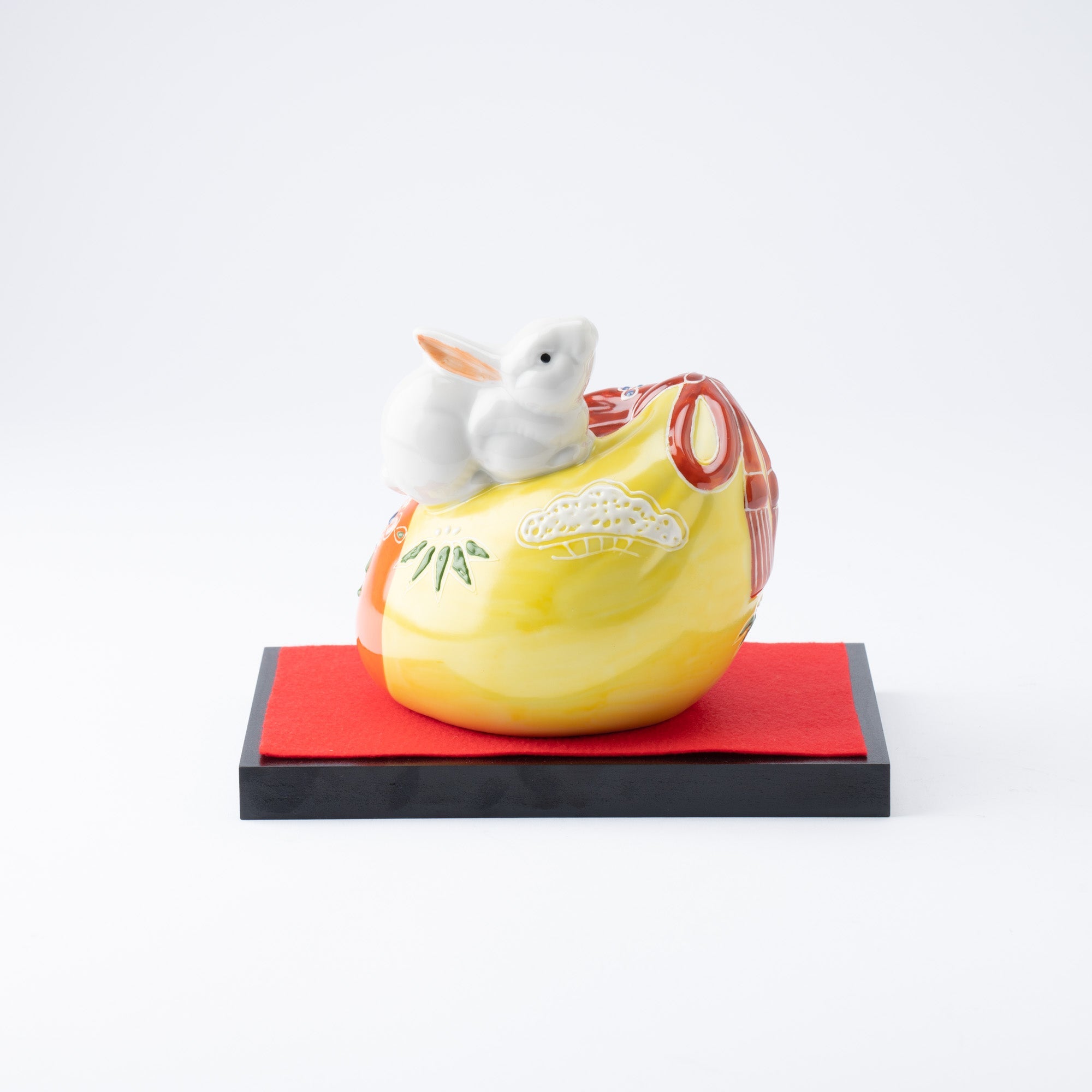 Choho Kiln Kutani Rabbit and Yellow Treasure Bag - MUSUBI KILN - Quality Japanese Tableware and Gift