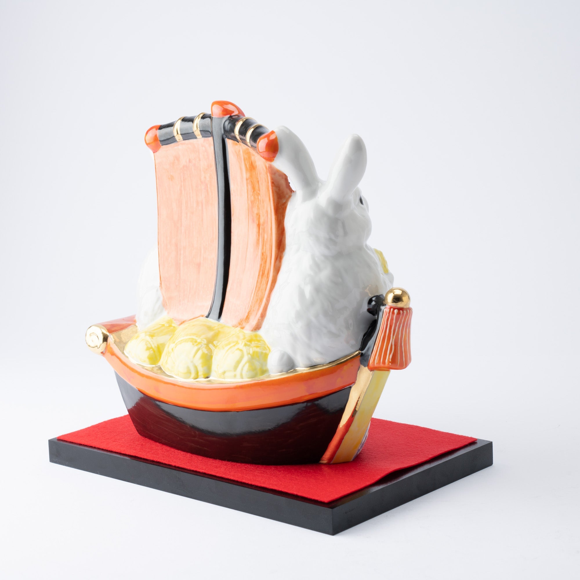 Choho Kiln Kutani Two Rabbits and Treasure Boat - MUSUBI KILN - Quality Japanese Tableware and Gift