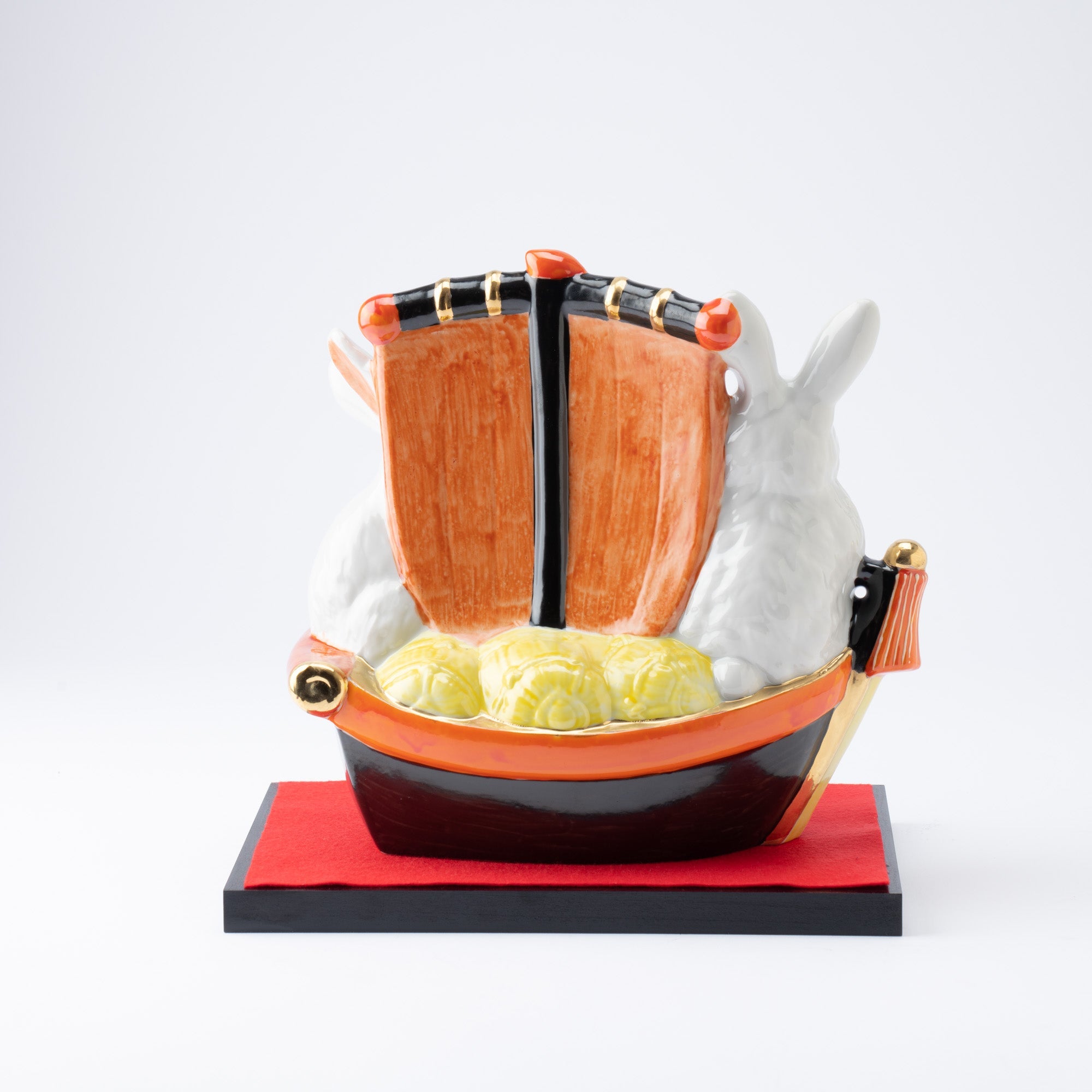 Choho Kiln Kutani Two Rabbits and Treasure Boat - MUSUBI KILN - Quality Japanese Tableware and Gift