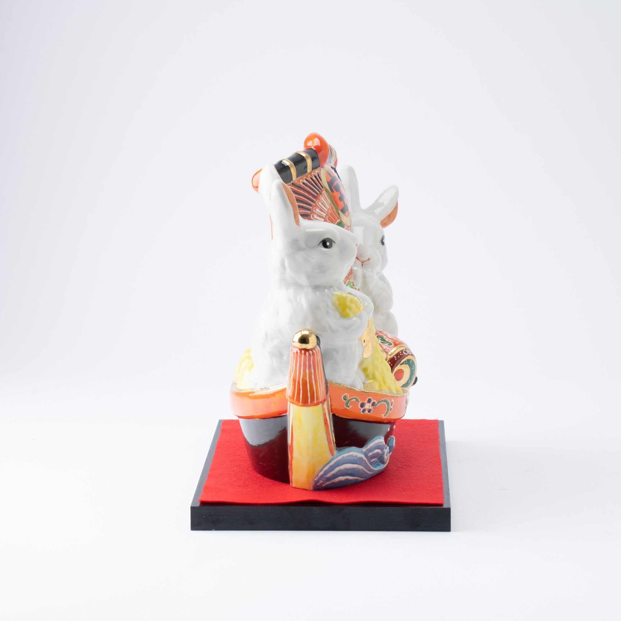 Choho Kiln Kutani Two Rabbits and Treasure Boat - MUSUBI KILN - Quality Japanese Tableware and Gift