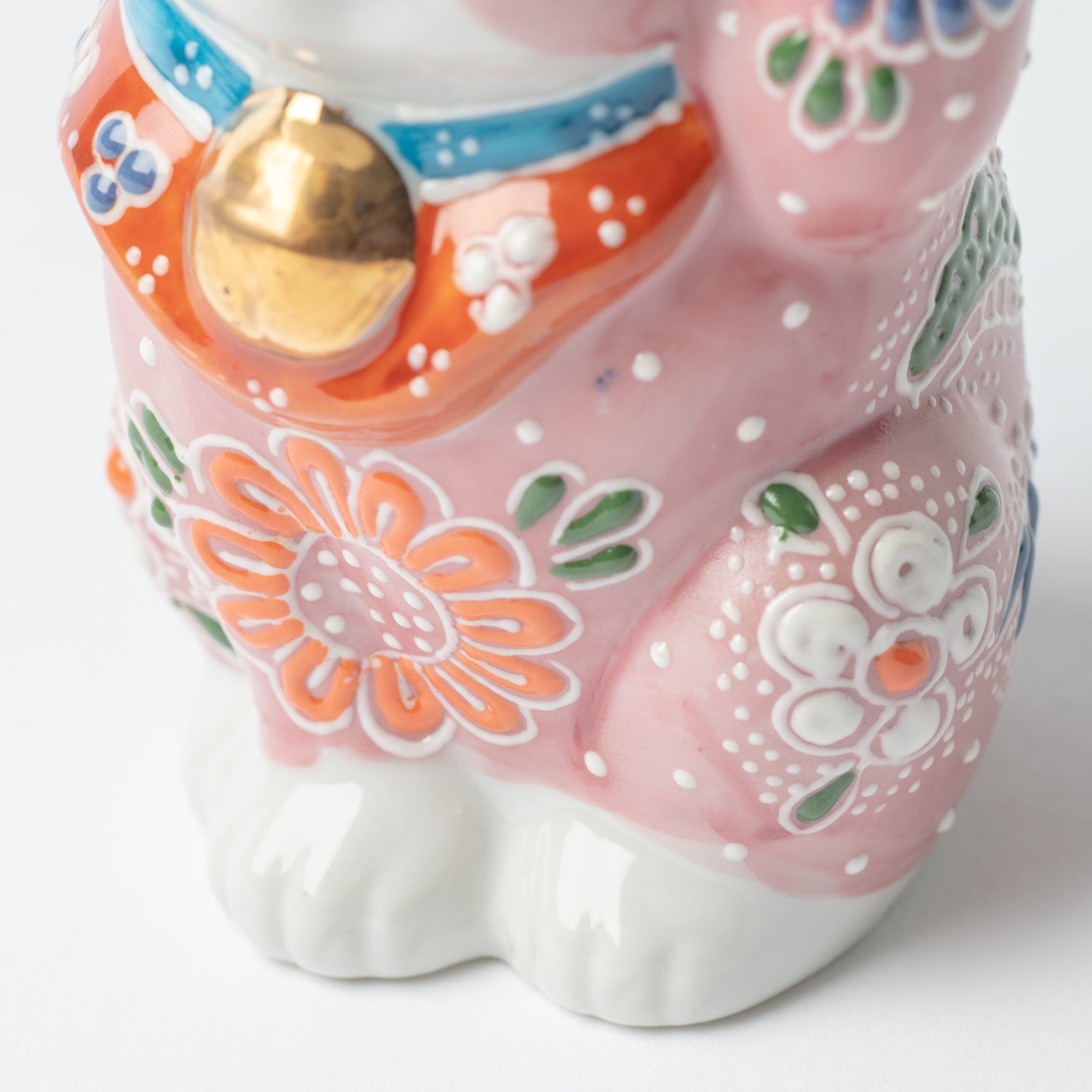 Choho Kiln Pink Mori Kutani Lucky Cat 3.7in - MUSUBI KILN - Quality Japanese Tableware and Gift