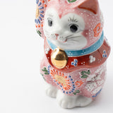 Choho Kiln Pink Mori Kutani Lucky Cat - MUSUBI KILN - Quality Japanese Tableware and Gift