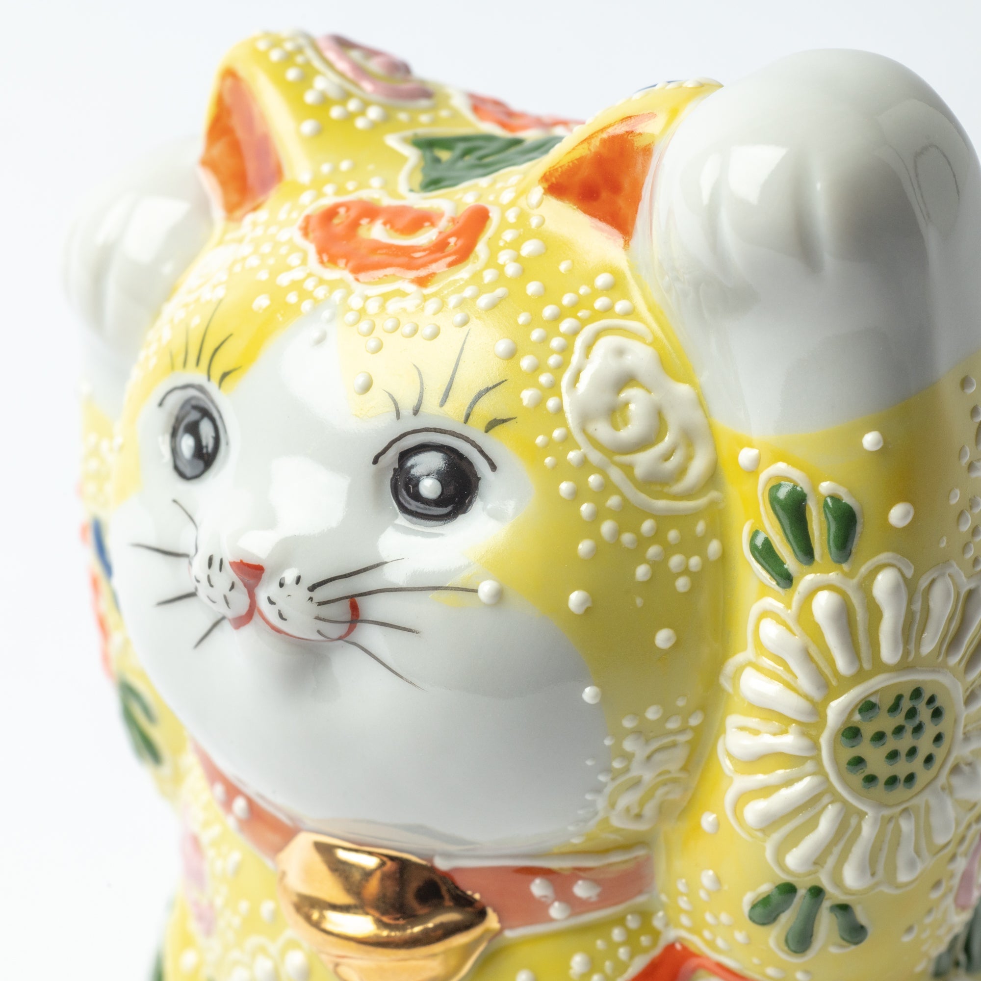 Choho Kiln Yellow Mori Kutani Lucky Cat - MUSUBI KILN - Quality Japanese Tableware and Gift