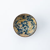 Colored Arabesque Navy Mino Ware Japanese Teacup - MUSUBI KILN - Quality Japanese Tableware and Gift