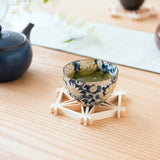 Colored Arabesque Navy Mino Ware Japanese Teacup - MUSUBI KILN - Quality Japanese Tableware and Gift