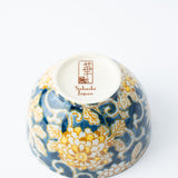 Colored Arabesque Navy Mino Ware Japanese Teacup - MUSUBI KILN - Quality Japanese Tableware and Gift