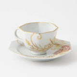 Dekomori Roses Kutani Cup and Saucer - MUSUBI KILN - Quality Japanese Tableware and Gift