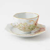 Dekomori Roses Kutani Cup and Saucer - MUSUBI KILN - Quality Japanese Tableware and Gift