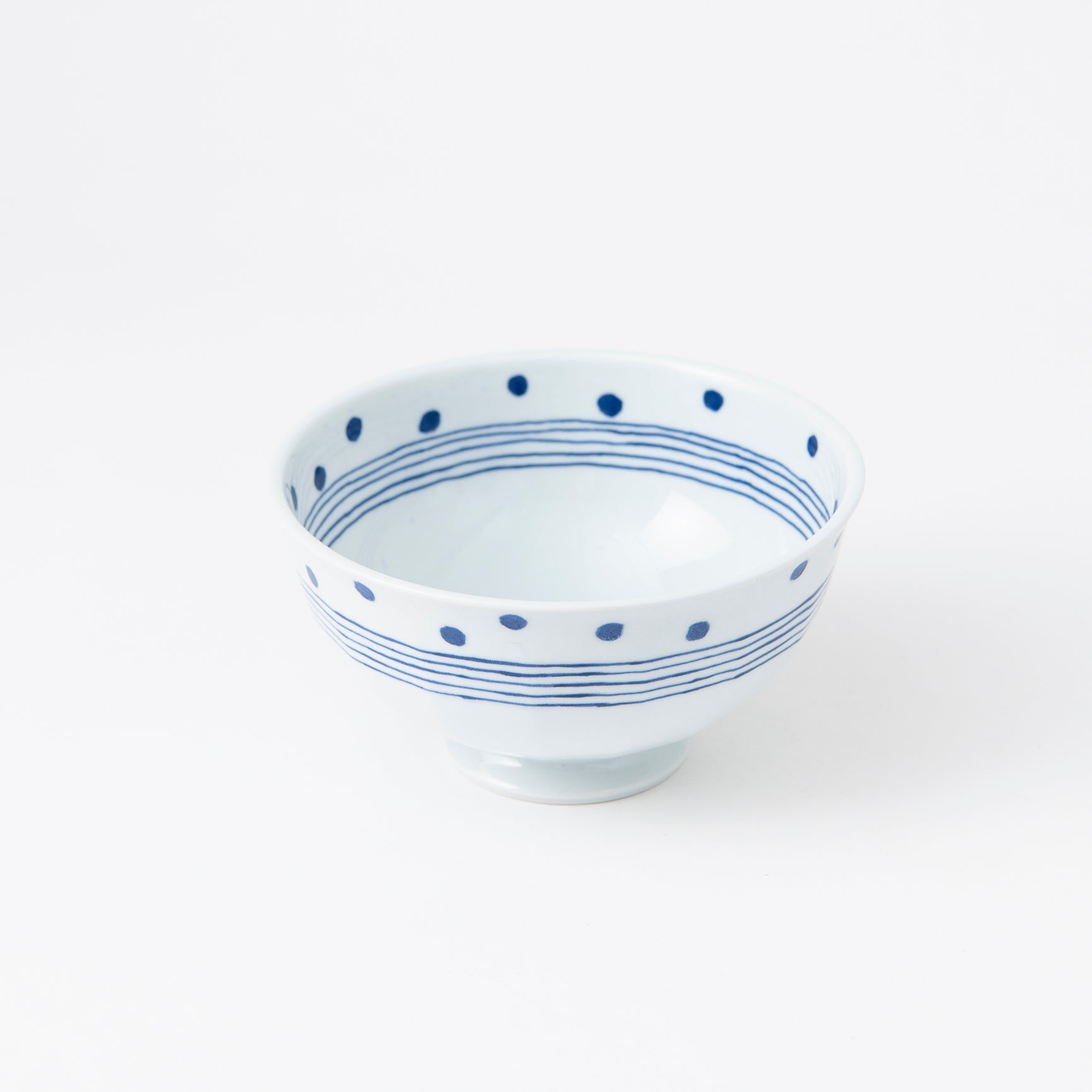 Dot Line Hasami Ware Donburi Bowl M - MUSUBI KILN - Quality Japanese Tableware and Gift