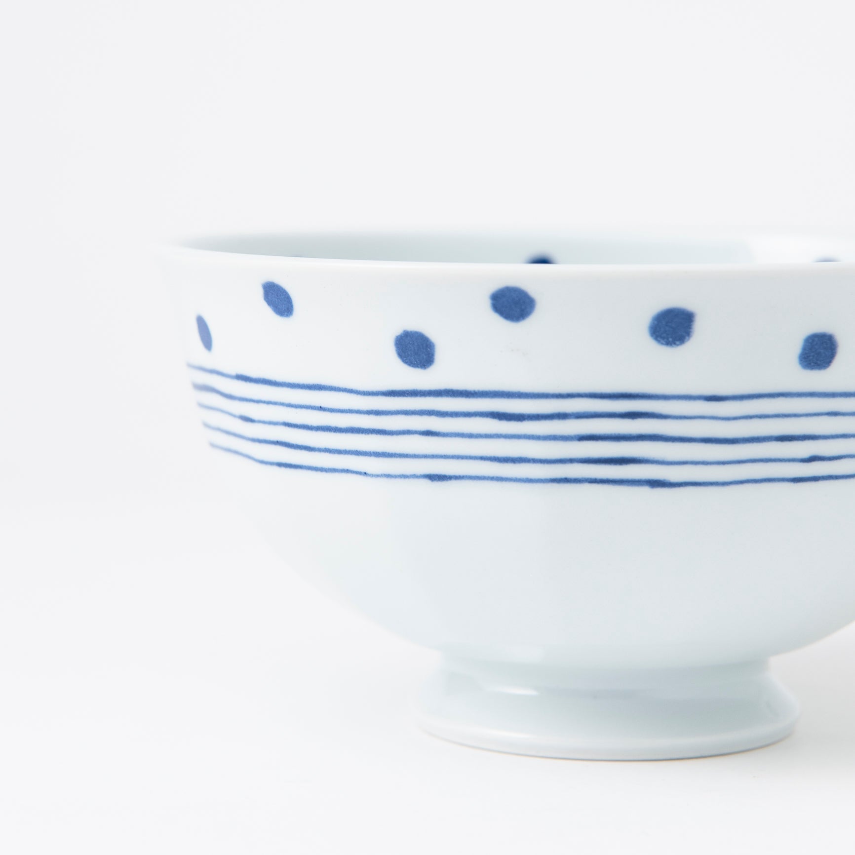 Dot Line Hasami Ware Donburi Bowl M - MUSUBI KILN - Quality Japanese Tableware and Gift