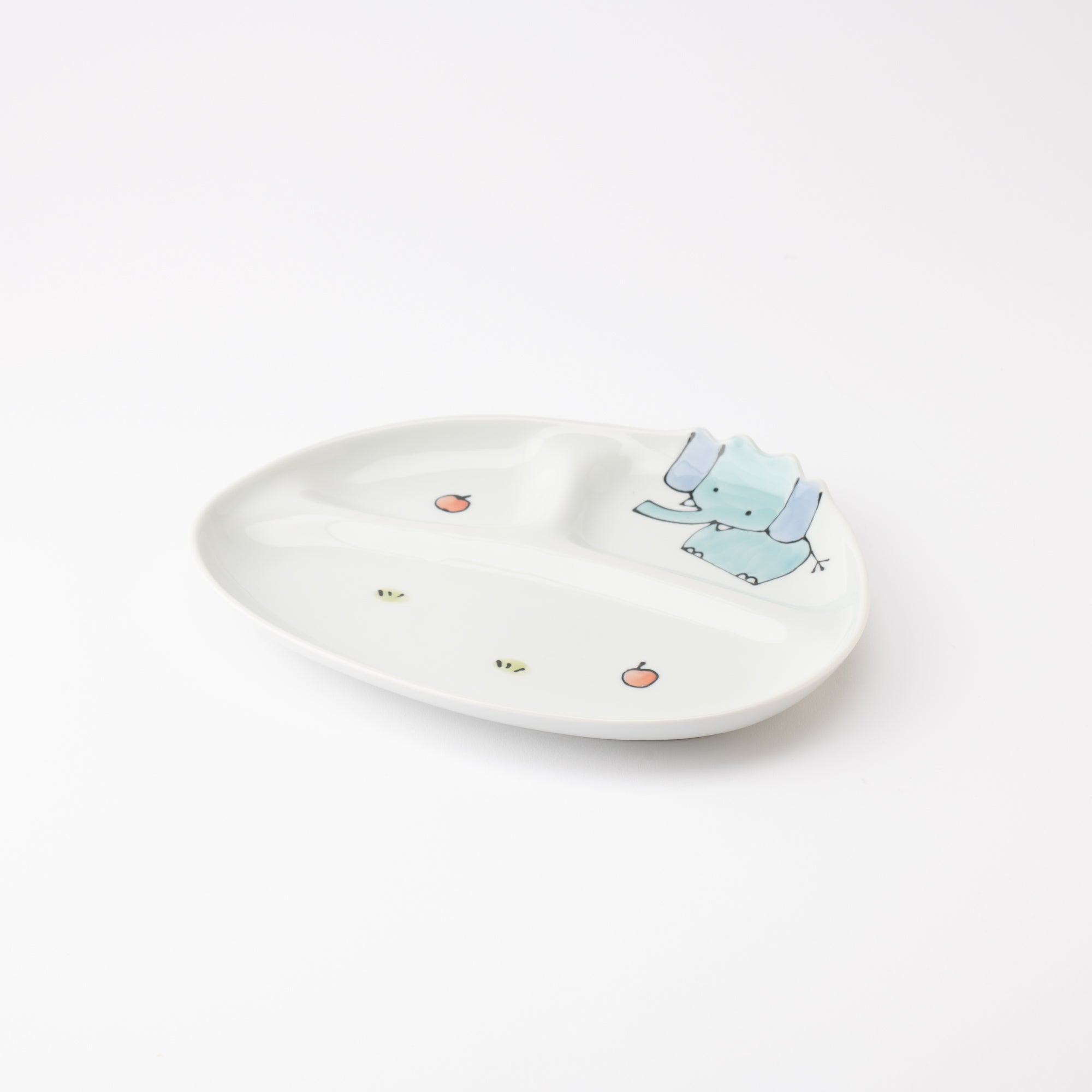 Elephant Hasami Wave Children's Divided Plate - MUSUBI KILN - Quality Japanese Tableware and Gift