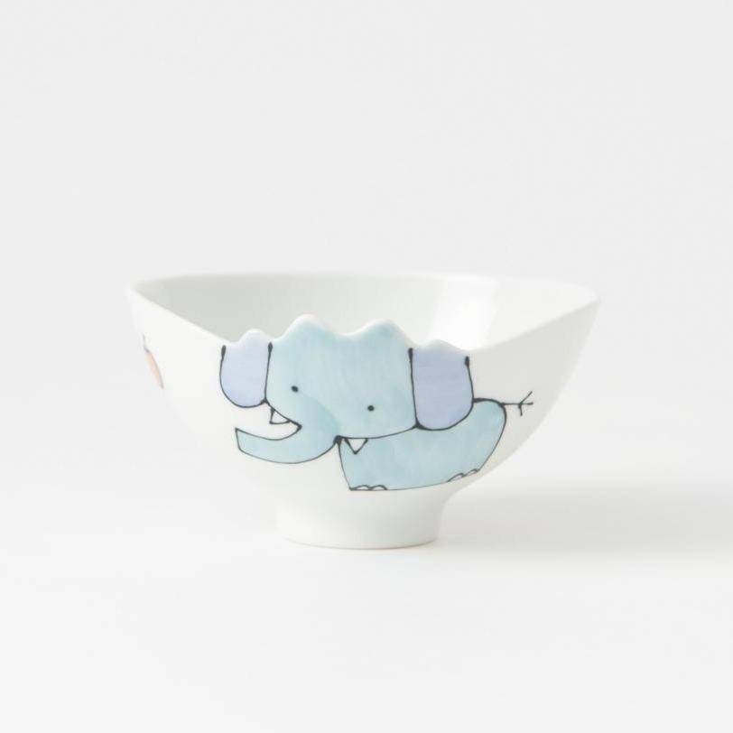 Elephant Hasami Wave Japanese Rice Bowl S - MUSUBI KILN - Quality Japanese Tableware and Gift