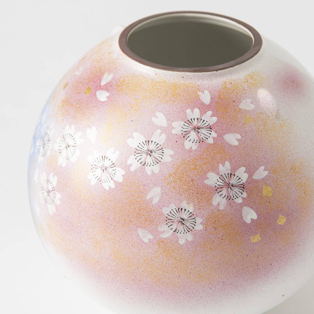 Flower Dance Kutani Japanese Flower Vase 19.5cm(7.7in) - MUSUBI KILN - Quality Japanese Tableware and Gift