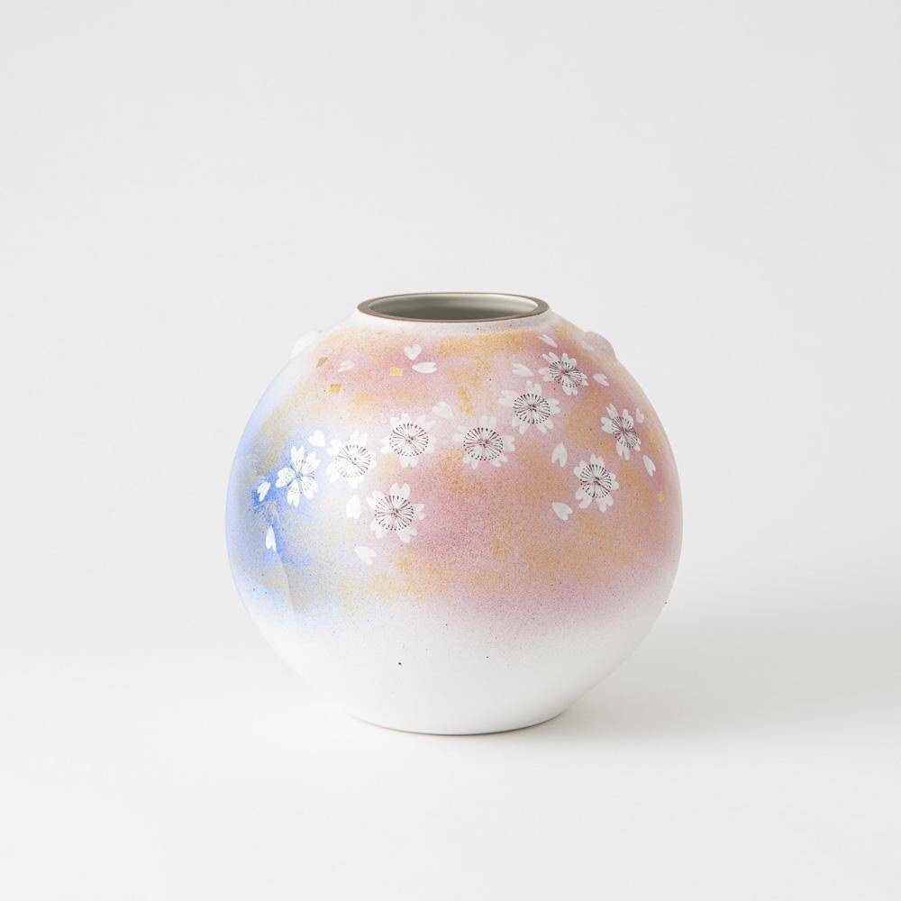 Flower Dance Kutani Japanese Flower Vase 19.5cm(7.7in) - MUSUBI KILN - Quality Japanese Tableware and Gift