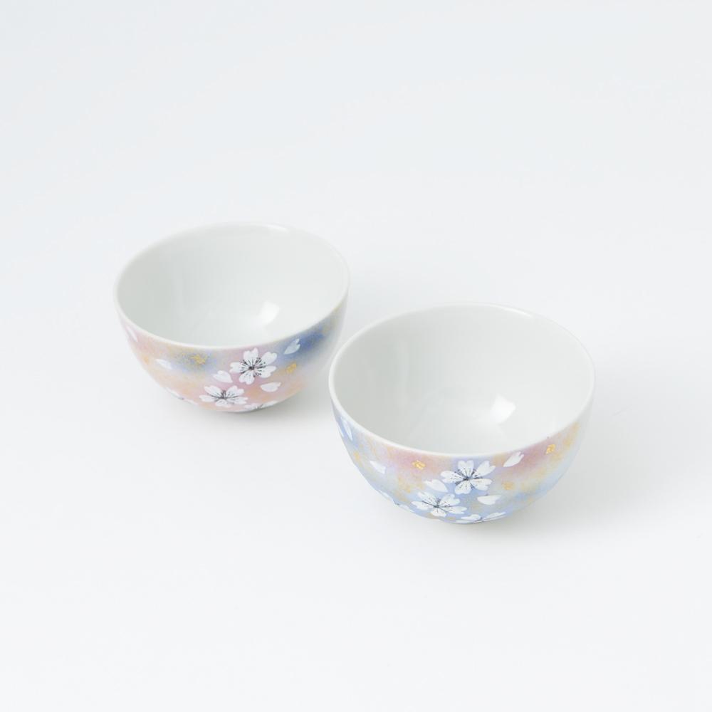 Flower Dance Kutani Japanese Rice Bowl Pair - MUSUBI KILN - Quality Japanese Tableware and Gift