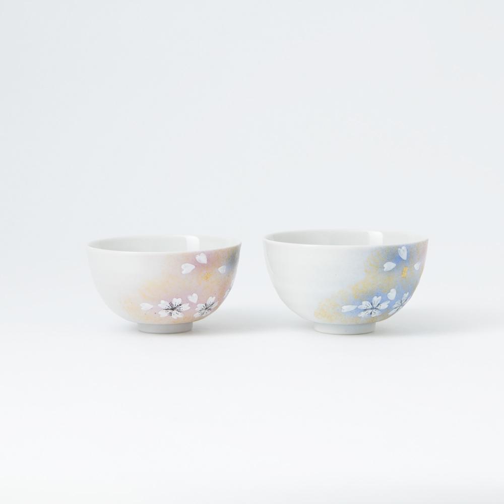 Flower Dance Kutani Japanese Rice Bowl Pair - MUSUBI KILN - Quality Japanese Tableware and Gift