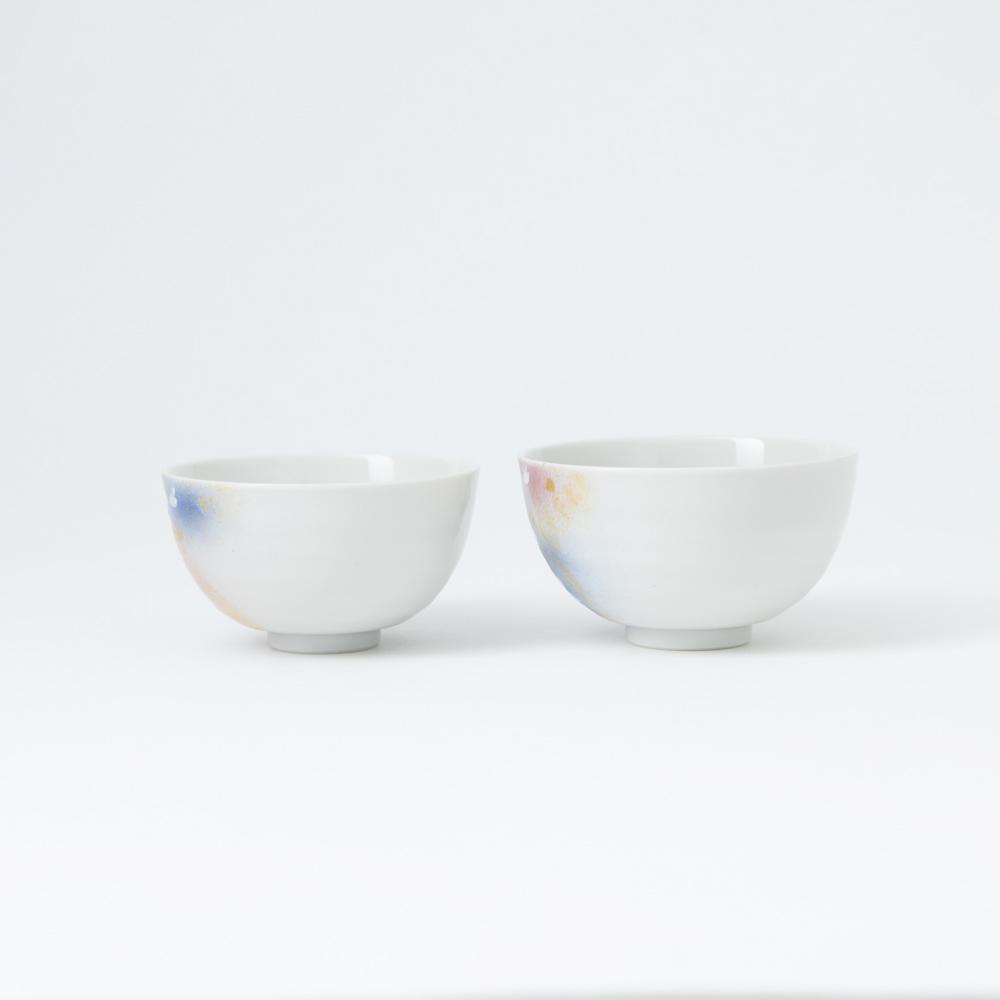 Flower Dance Kutani Japanese Rice Bowl Pair - MUSUBI KILN - Quality Japanese Tableware and Gift