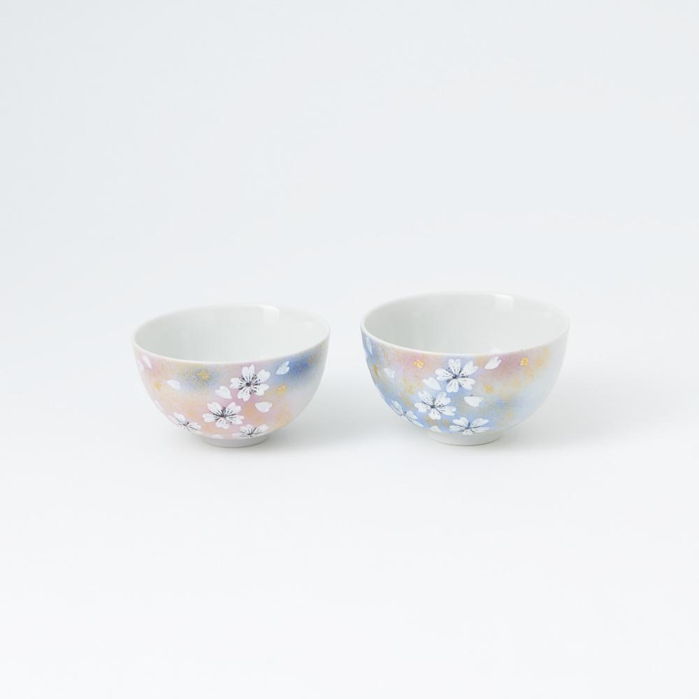 Flower Dance Kutani Japanese Rice Bowl Pair - MUSUBI KILN - Quality Japanese Tableware and Gift