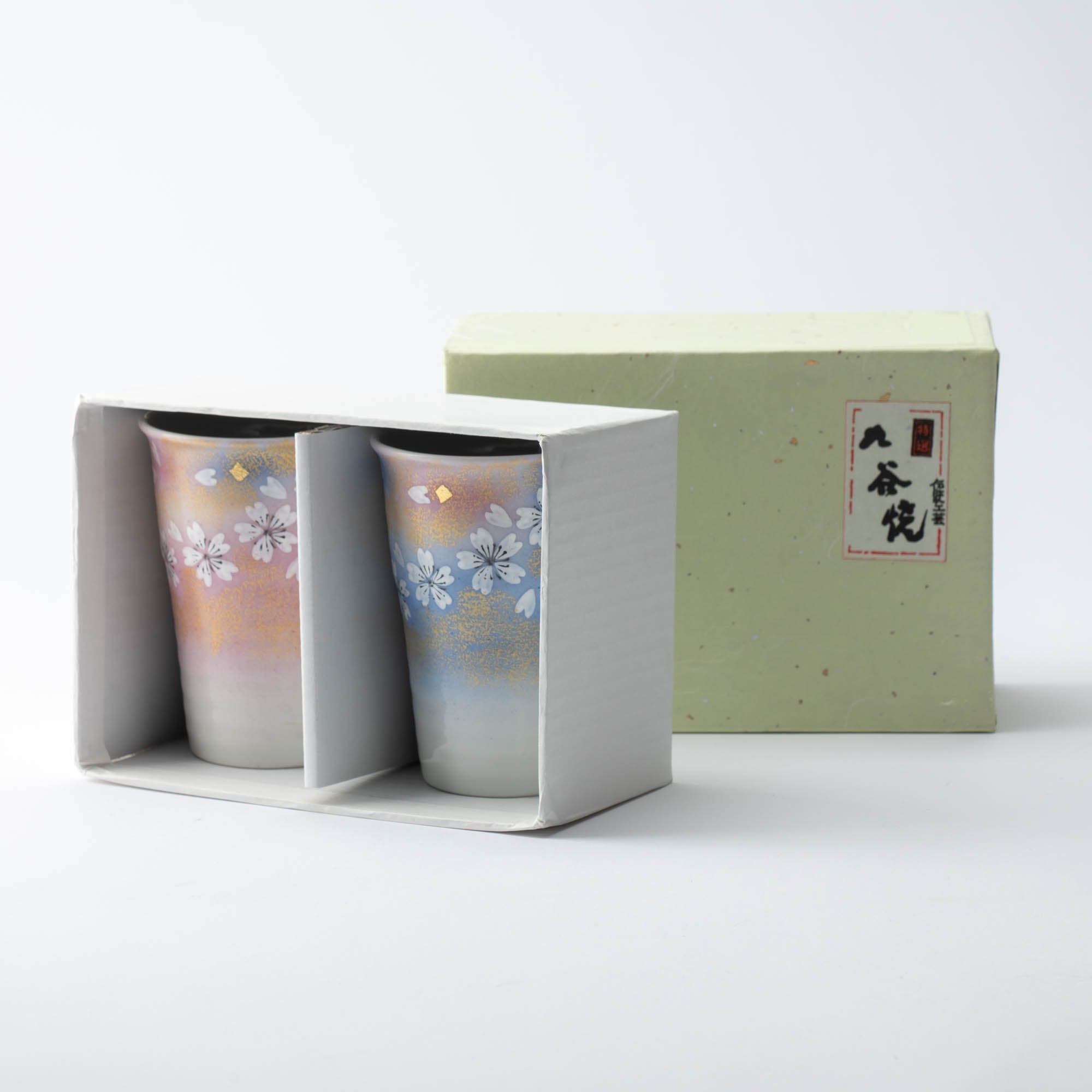 Flower Dance Kutani Tumbler Pair - MUSUBI KILN - Quality Japanese Tableware and Gift