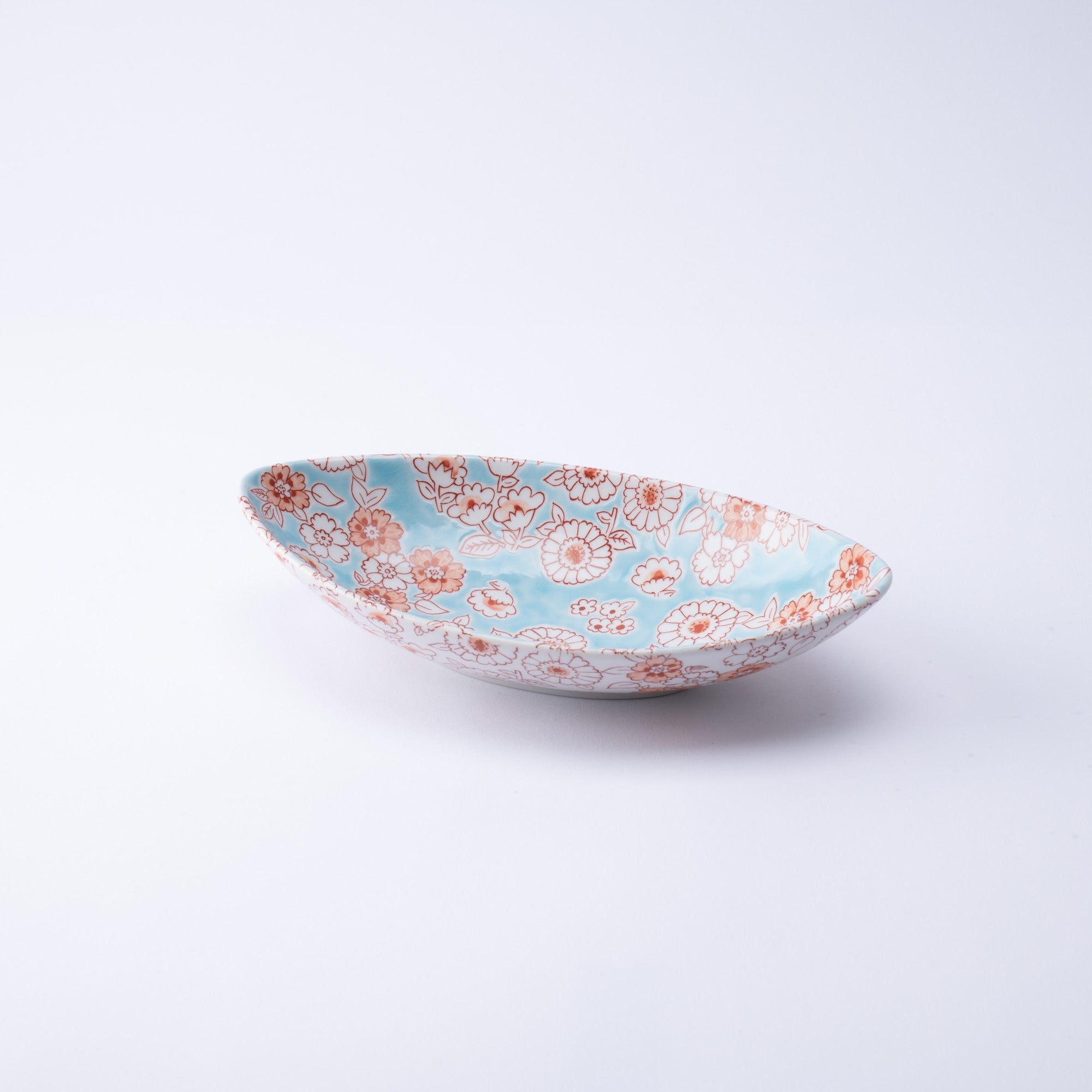 Flower Shower Kutani Oval Bowl - MUSUBI KILN - Quality Japanese Tableware and Gift