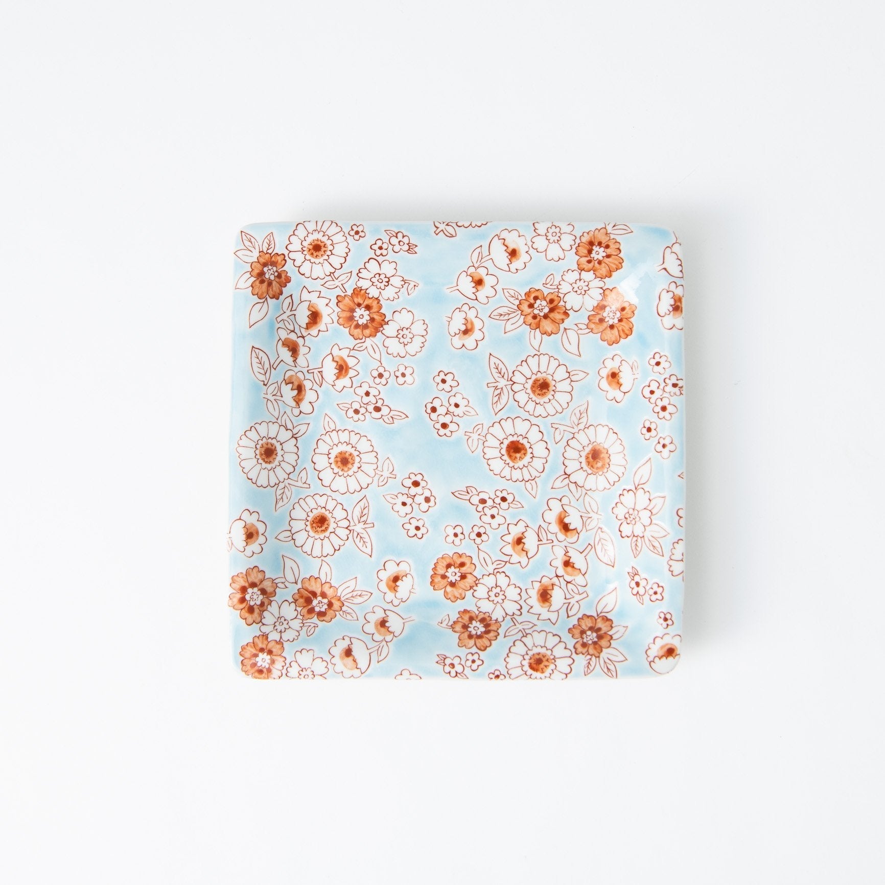 Flower Shower Kutani Square Plate - MUSUBI KILN - Quality Japanese Tableware and Gift