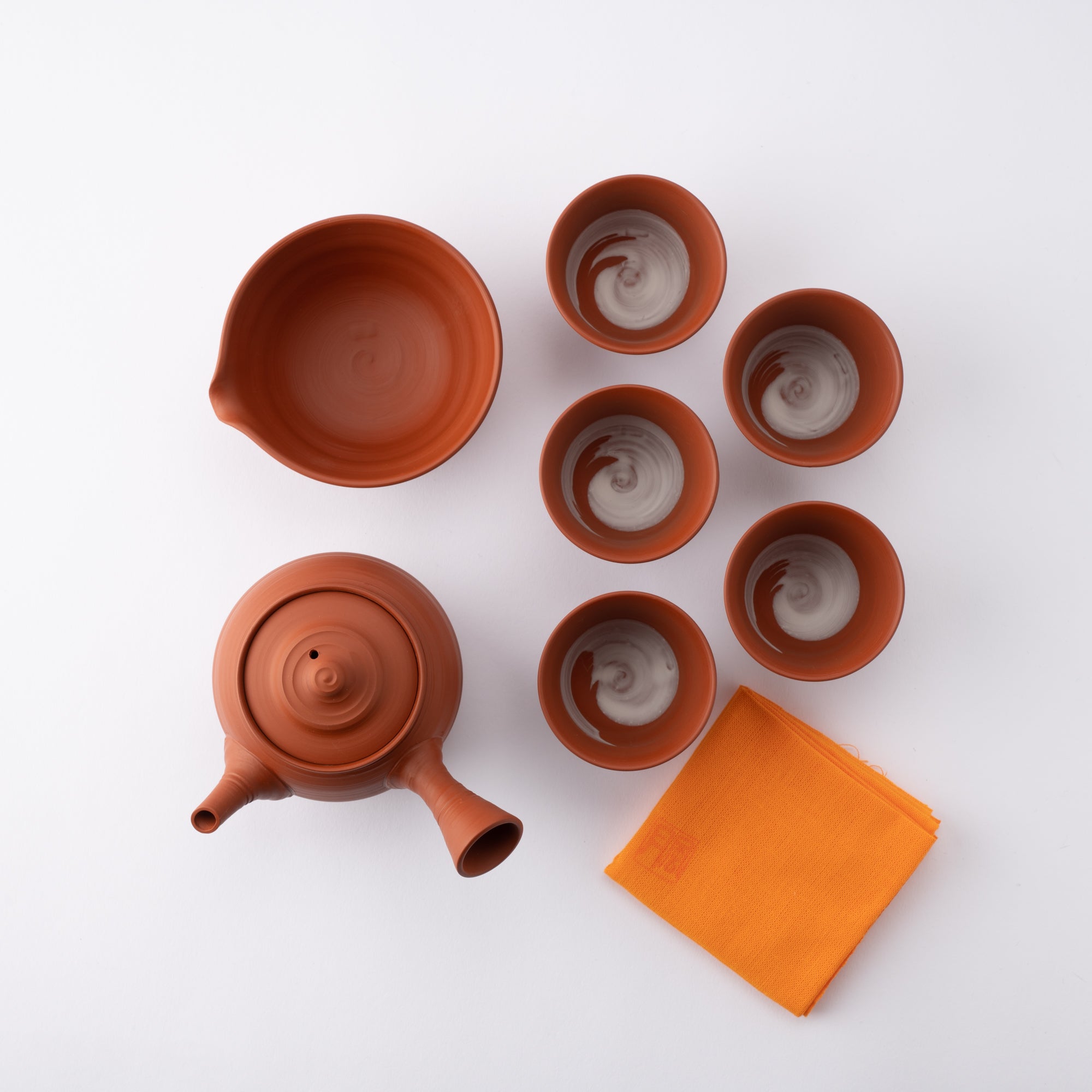 Fugetsu Red Clay Tokoname Japanese Teapot Set 9.5oz(280ml) - Sasame and Ceramesh - MUSUBI KILN - Quality Japanese Tableware and Gift