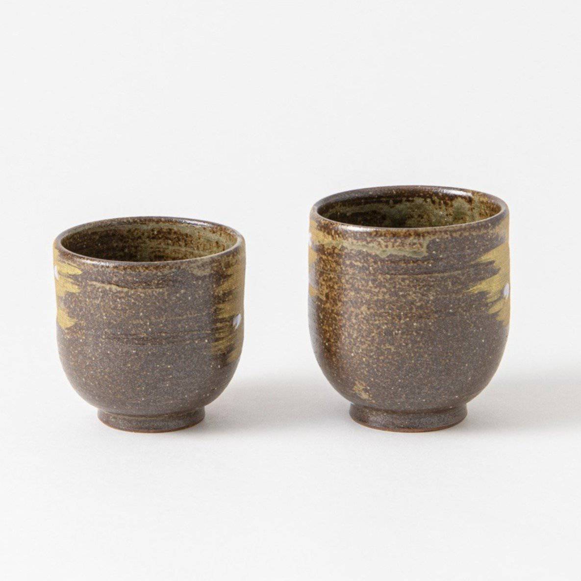 Fuji and Sakura Kutani Yunomi Japanese Teacup Pair - MUSUBI KILN - Quality Japanese Tableware and Gift