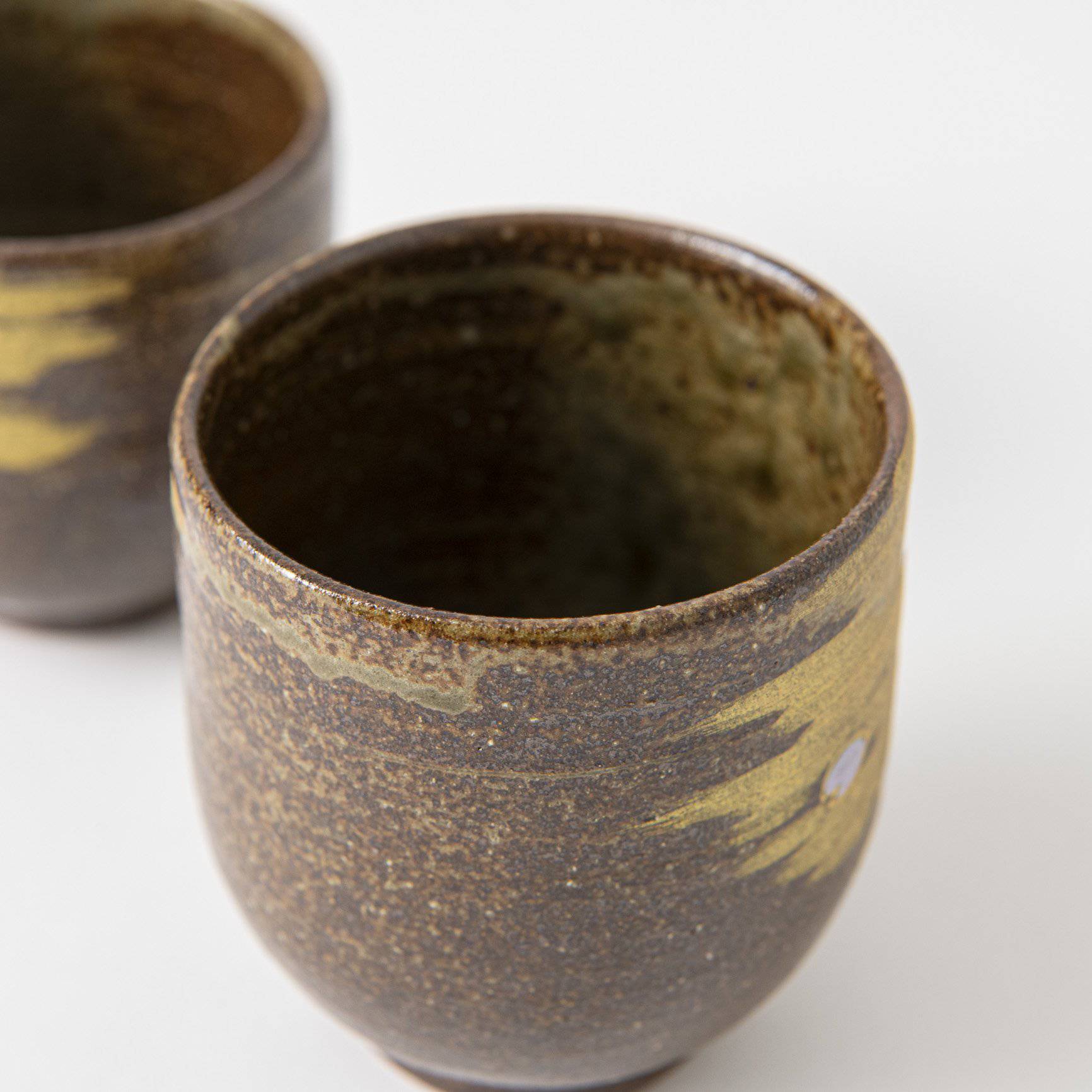 Fuji and Sakura Kutani Yunomi Japanese Teacup Pair - MUSUBI KILN - Quality Japanese Tableware and Gift