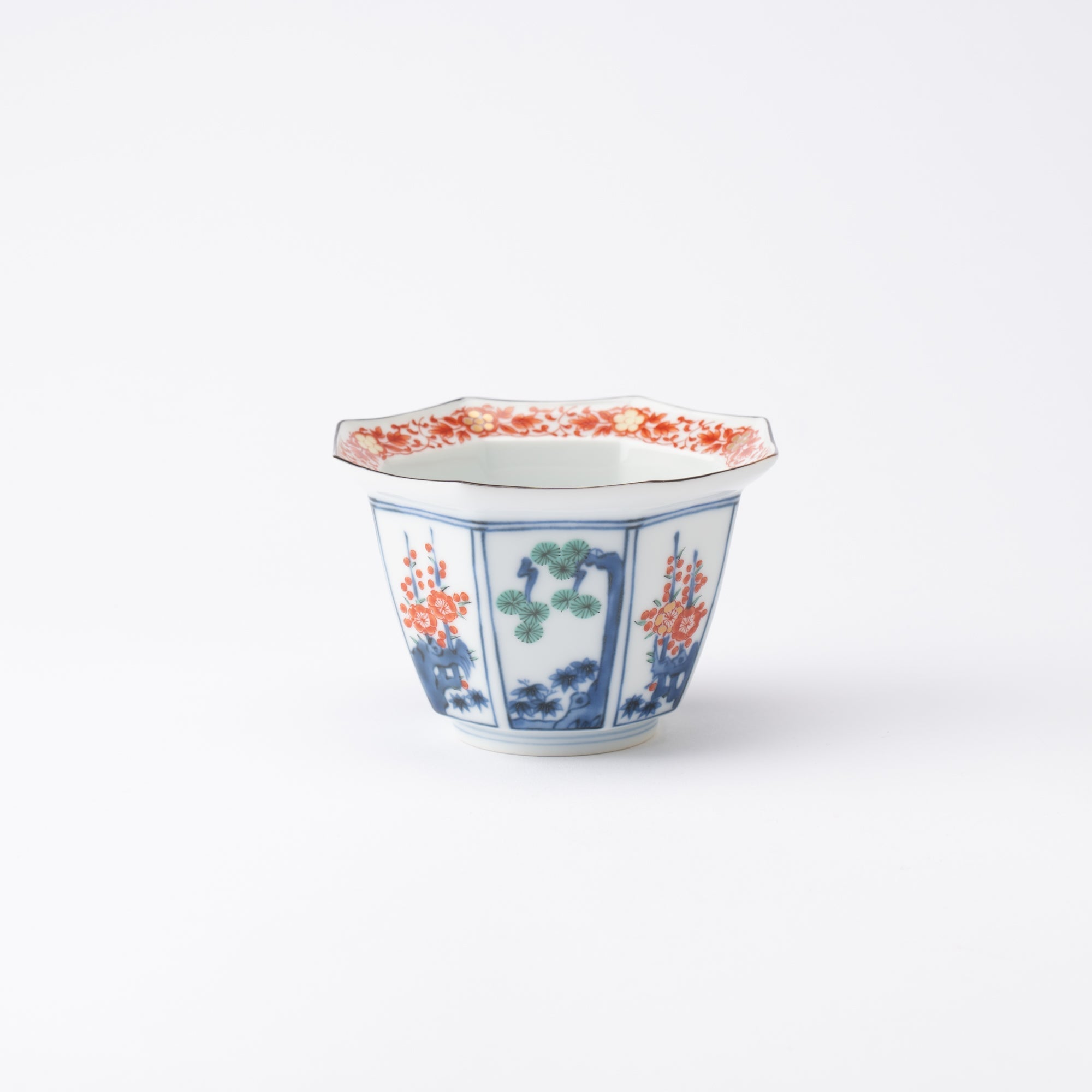 Fujimasa Kakiemon Arita Octagon Kobachi Bowl - MUSUBI KILN - Quality Japanese Tableware and Gift