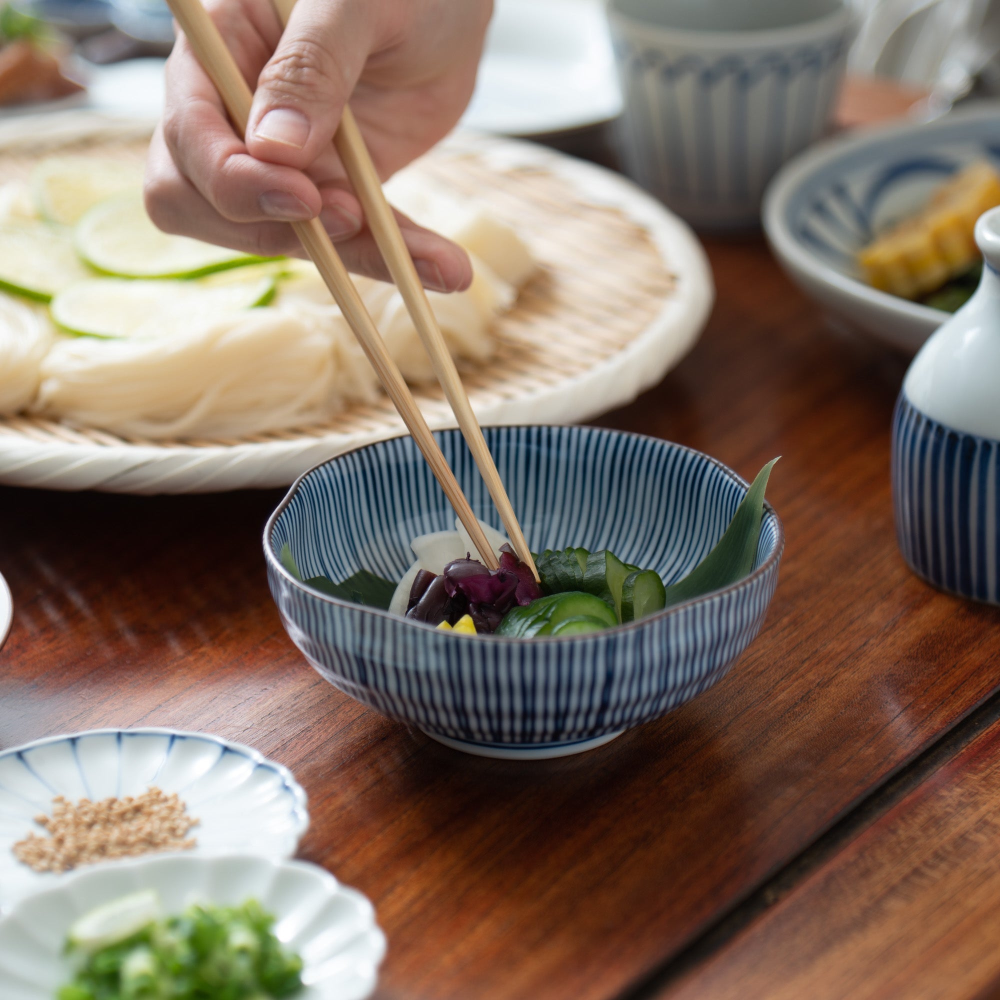 Fukuhou Kiln Tokusa Hasami Bowl - MUSUBI KILN - Quality Japanese Tableware and Gift