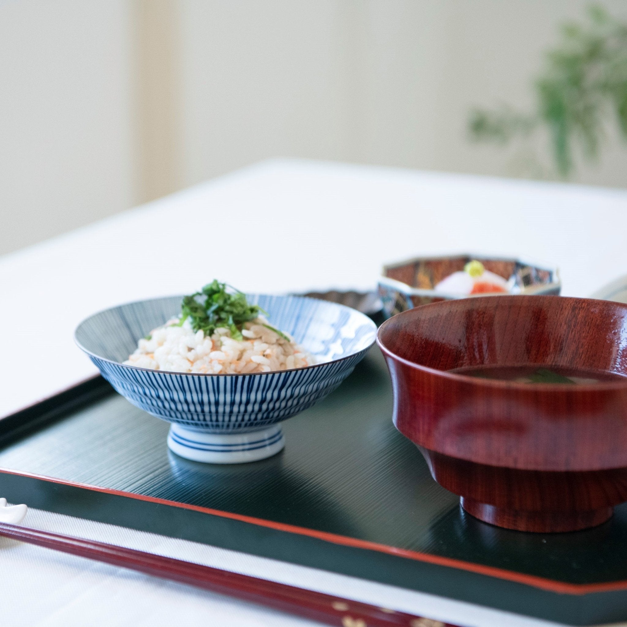 Fukuhou Kiln Tokusa Hasami Japanese Rice Bowl - MUSUBI KILN - Quality Japanese Tableware and Gift