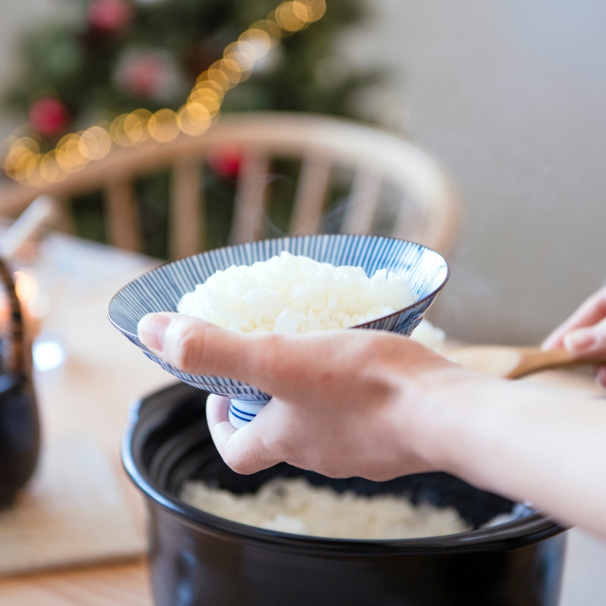 Fukuhou Kiln Tokusa Hasami Japanese Rice Bowl - MUSUBI KILN - Quality Japanese Tableware and Gift