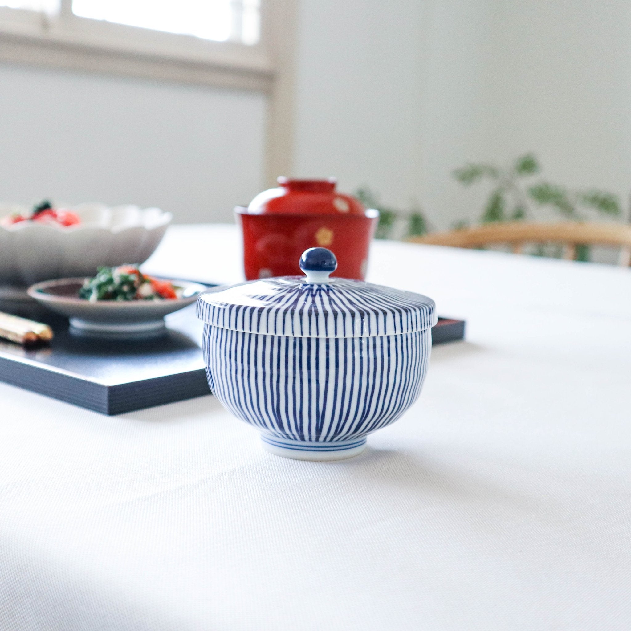 Fukuhou Kiln Tokusa Hasami Teacup with lid - MUSUBI KILN - Quality Japanese Tableware and Gift