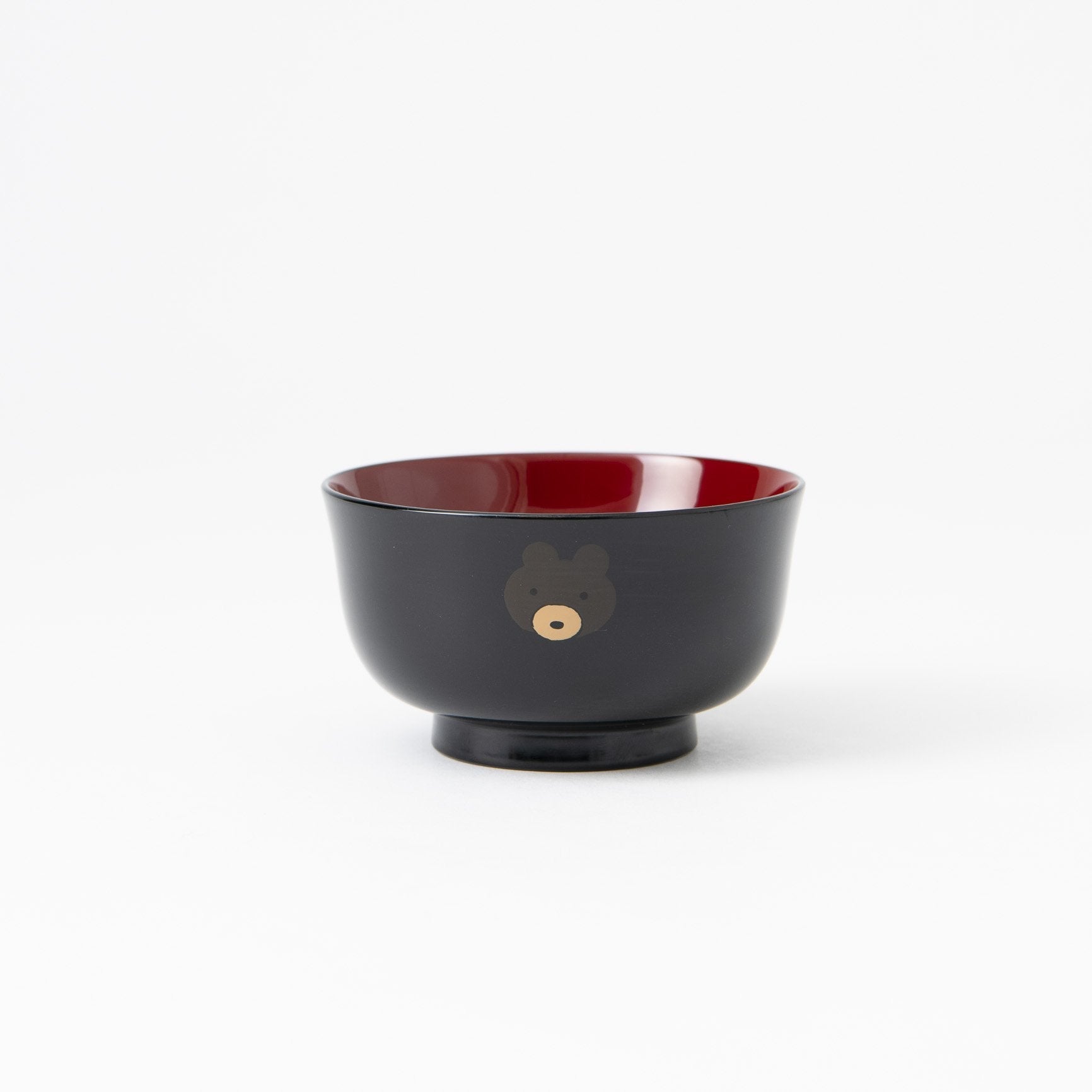 Fukunishi Sobe Bear Aizu Lacquerware Children's Soup Bowl - MUSUBI KILN - Quality Japanese Tableware and Gift