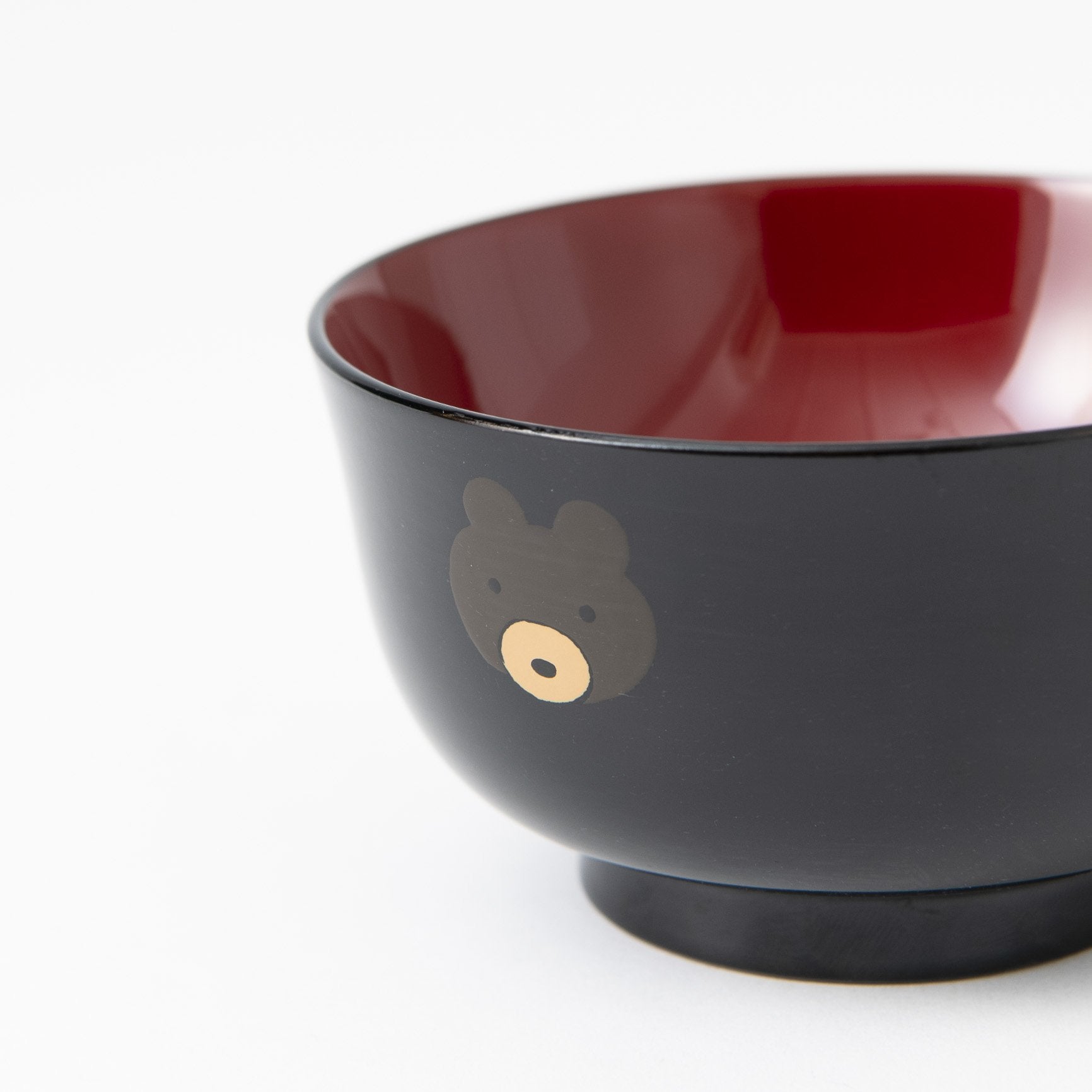 Fukunishi Sobe Bear Aizu Lacquerware Children's Soup Bowl - MUSUBI KILN - Quality Japanese Tableware and Gift