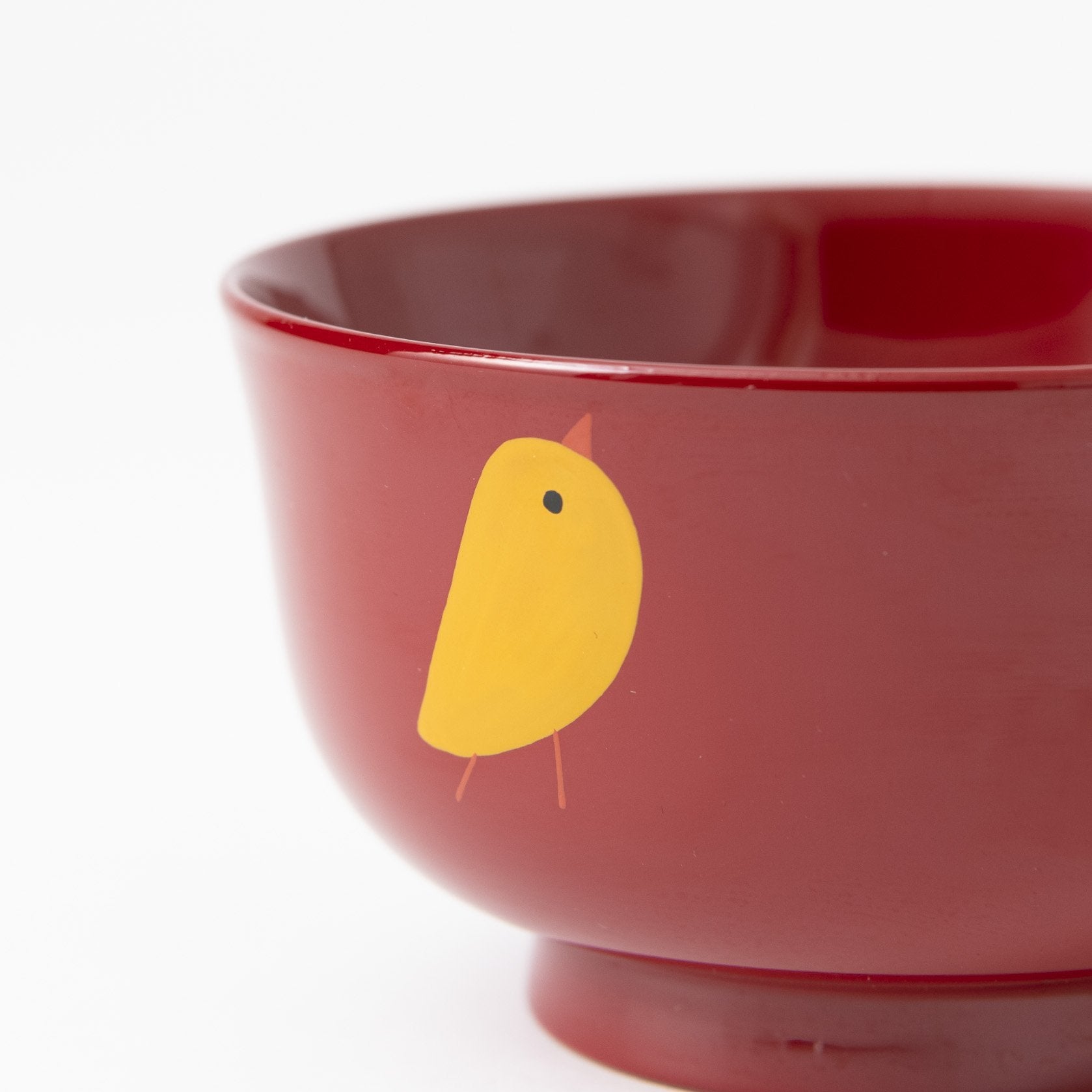 Fukunishi Sobe Chick Aizu Lacquerware Children's Soup Bowl - MUSUBI KILN - Quality Japanese Tableware and Gift