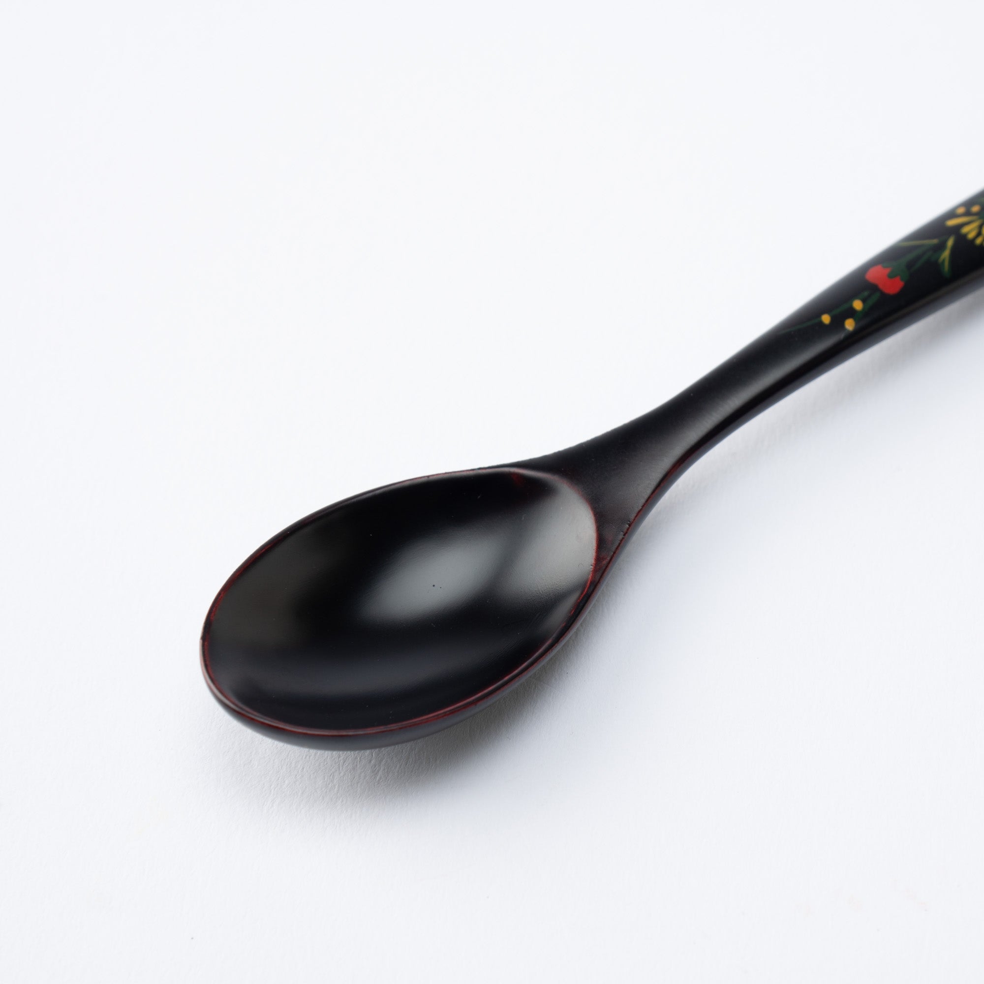 Fukunishi Sobe Chrysanthemum Aizu Lacquerware Dessert Spoon and Fork Set - MUSUBI KILN - Quality Japanese Tableware and Gift