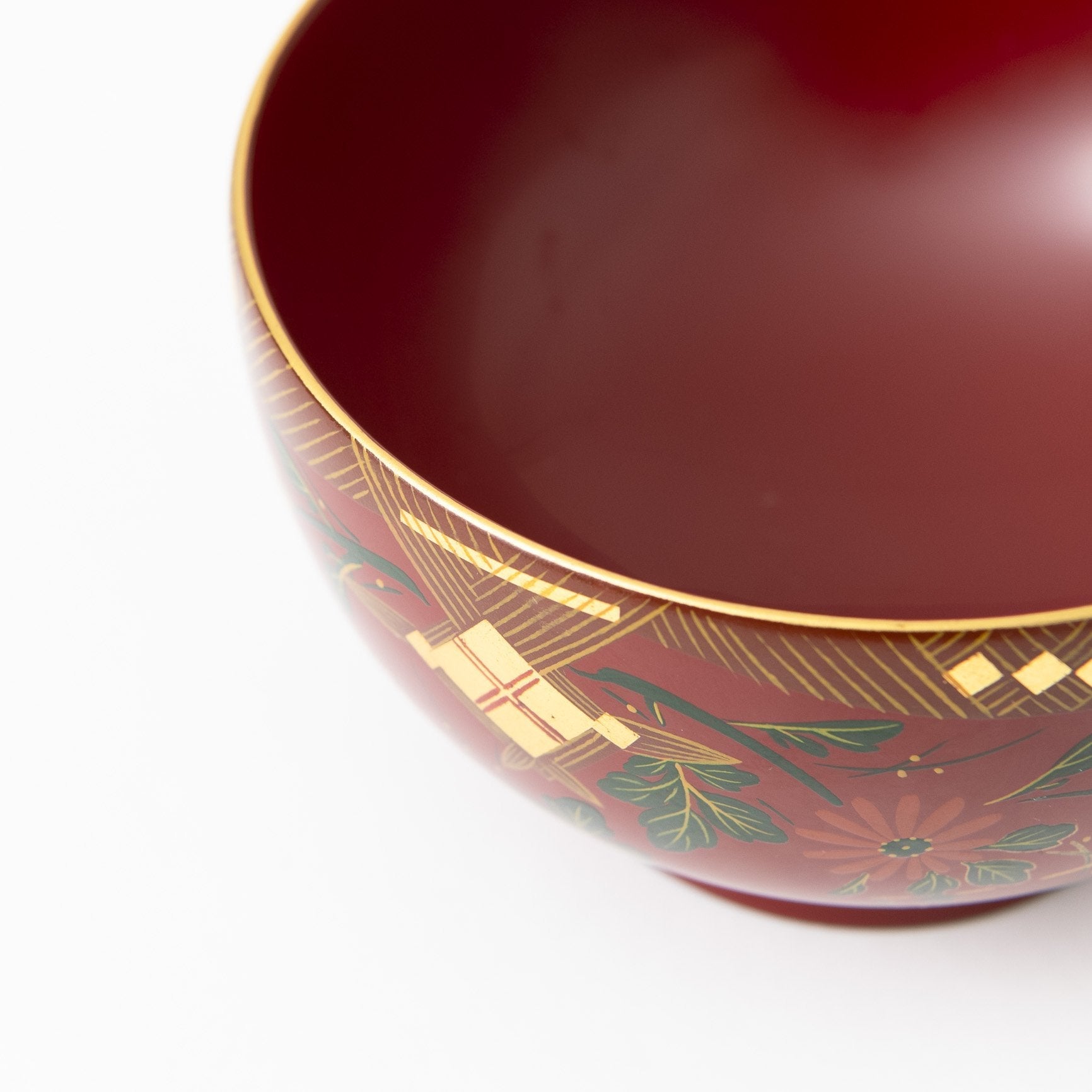 Fukunishi Sobe Chrysanthemum Aizu Lacquerware Soup Bowl - MUSUBI KILN - Quality Japanese Tableware and Gift