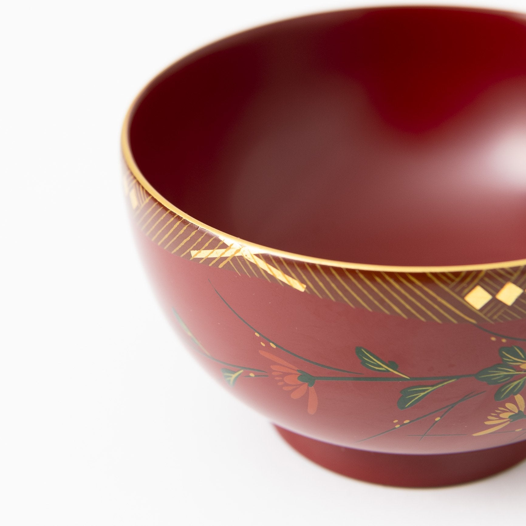 Fukunishi Sobe Chrysanthemum Aizu Lacquerware Soup Bowl - MUSUBI KILN - Quality Japanese Tableware and Gift