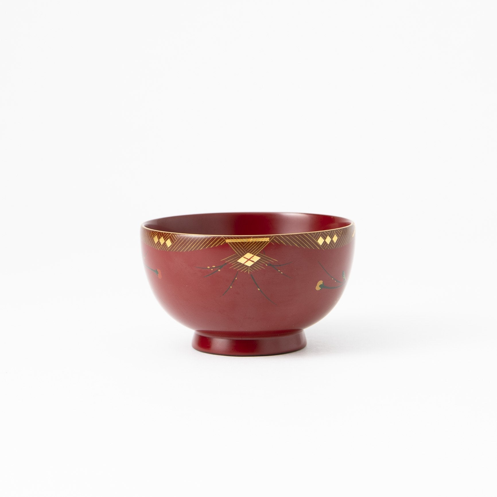 Fukunishi Sobe Chrysanthemum Aizu Lacquerware Soup Bowl - MUSUBI KILN - Quality Japanese Tableware and Gift