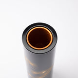 Fukunishi Sobe Pine Tree Aizu Lacquer Cylindrical Flower Vase with Tray - MUSUBI KILN - Quality Japanese Tableware and Gift