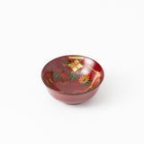 Fukunishi Sobe Red Chrysanthemum Aizu Lacquerware Guinomi Sake Cup - MUSUBI KILN - Quality Japanese Tableware and Gift